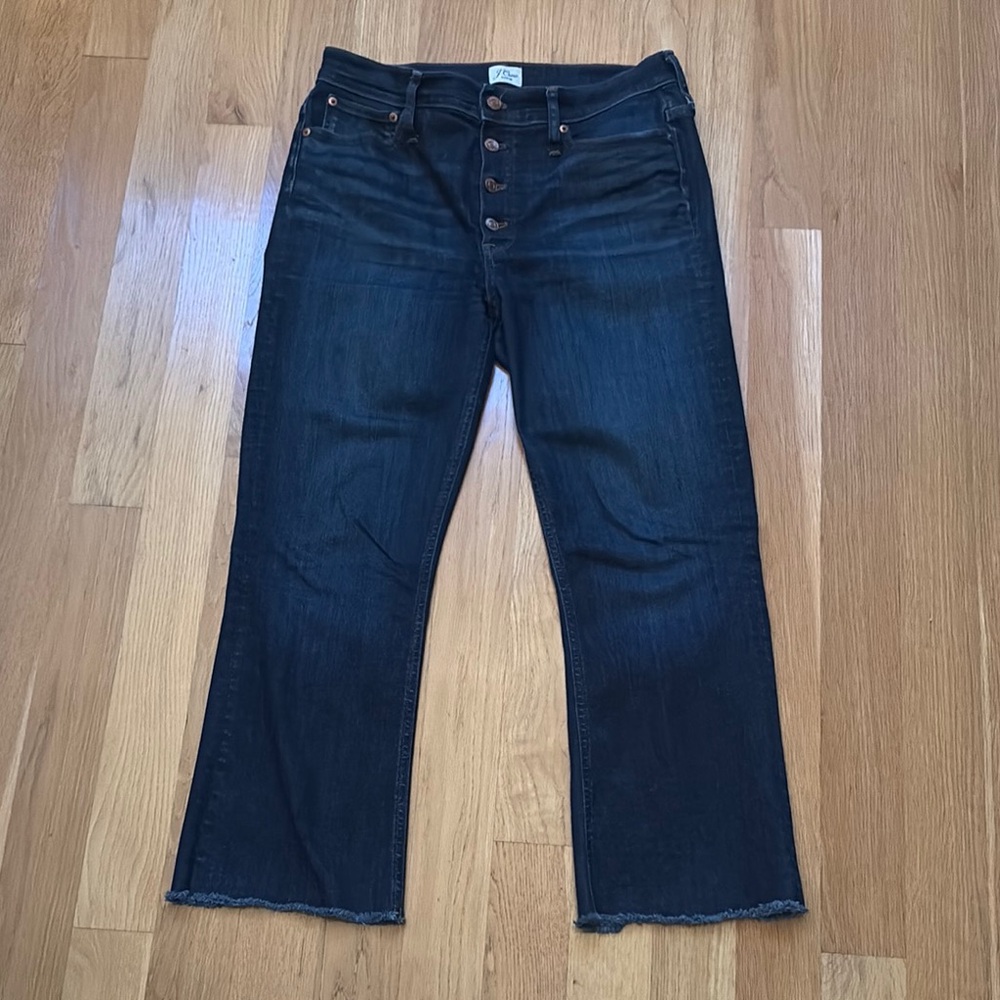 Women's J. Crew Button Fly Dark Blue Jeans